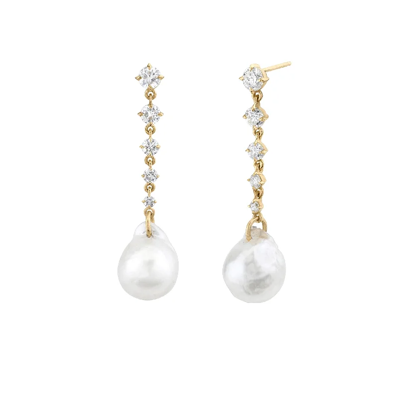 Ladies Rural Earrings -Baroque Pearl Éclat Five Drop Earrings