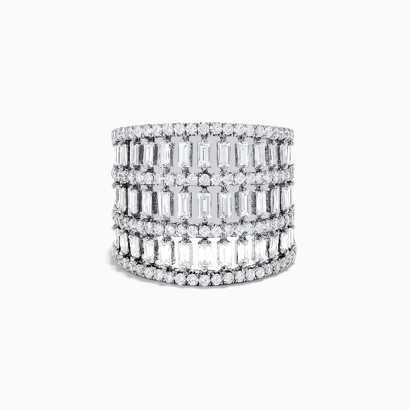 halo setting women's rings -Classique 14K White Gold Diamond Ring