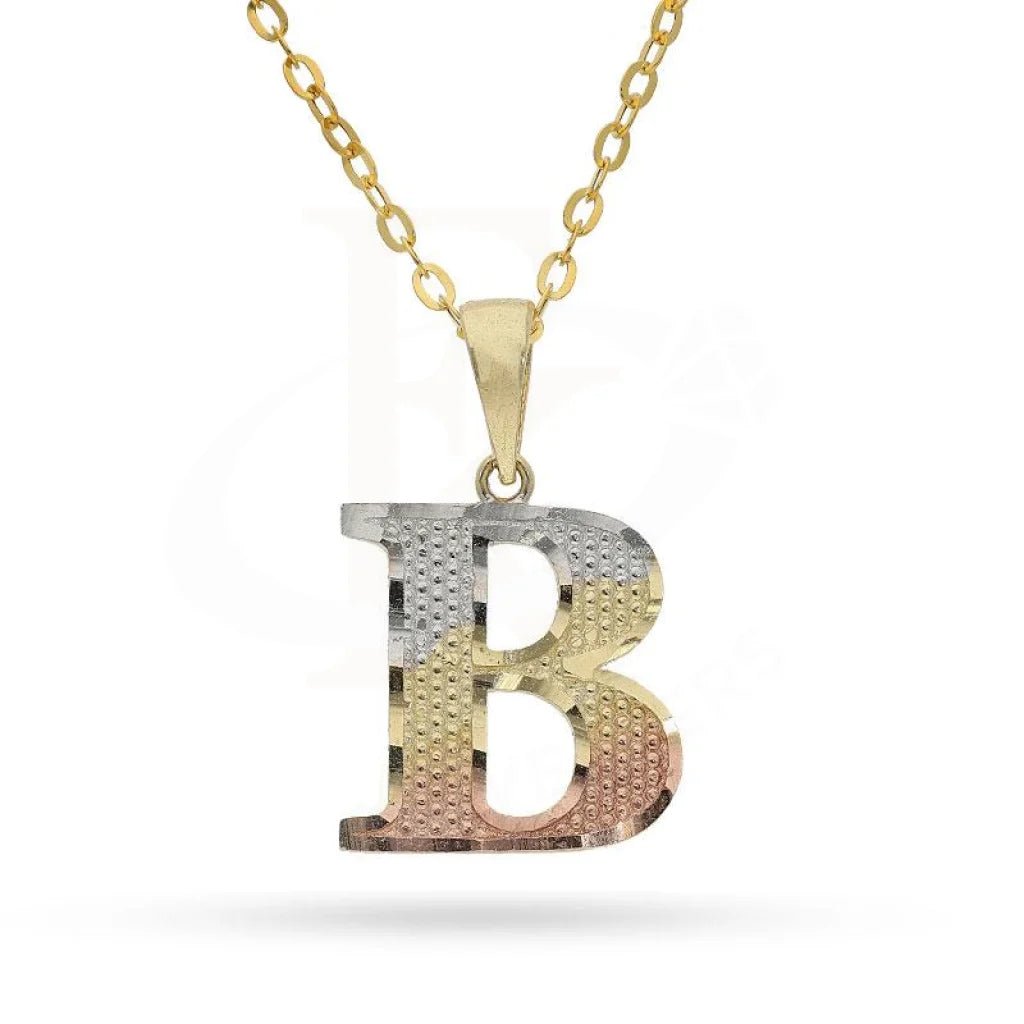 Ladies Stainless Steel Necklaces -butterfly necklaces for women -Gold Necklace (Chain with Alphabet Pendant) 18KT - FKJNKL1790