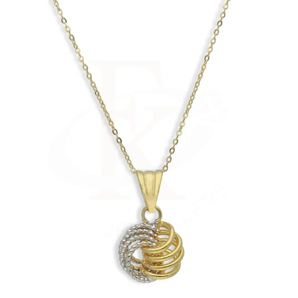 Ladies Glitter Necklaces -mother-daughter necklaces -Dual Tone Gold Necklace (Chain with Pendant) 18KT - FKJNKL18K2698