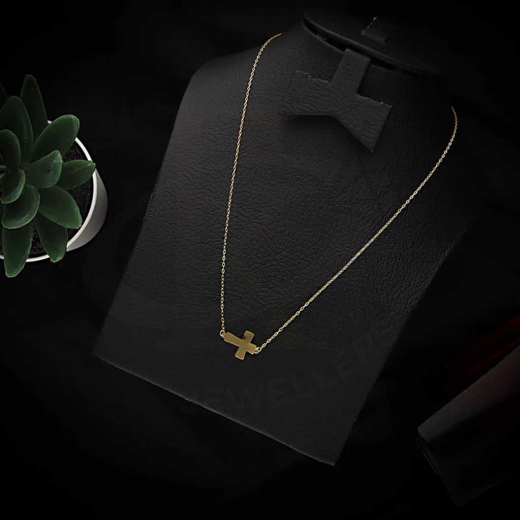 Ladies Yoga Necklaces -sister necklaces for gifts -Gold Cross Necklace 18KT - FKJNKL18K5367