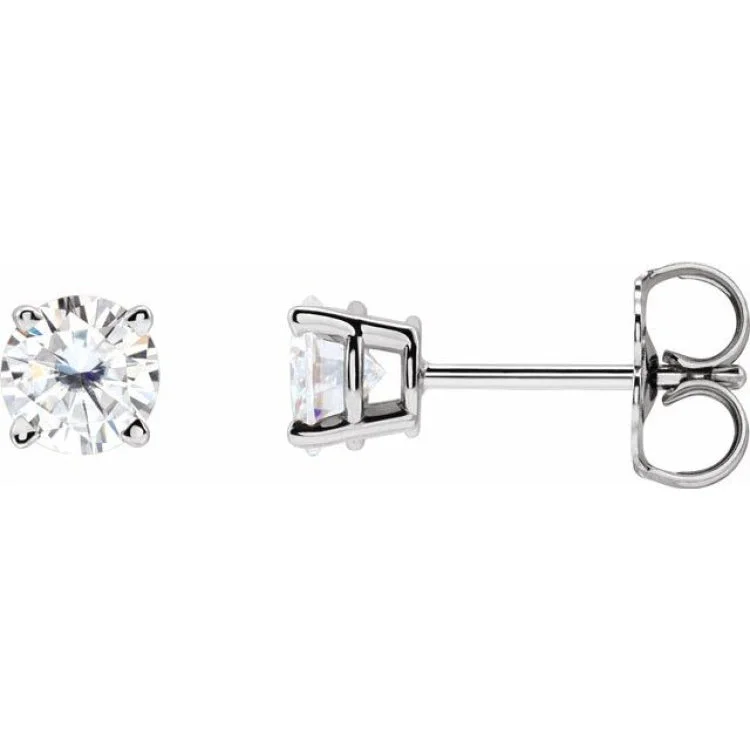 Ladies Quiet Earrings -Platinum 4.5 mm Stuller Lab-Grown Moissanite Stud Earrings