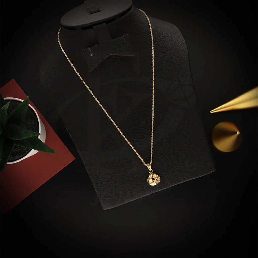 Ladies Fall Necklaces -non-tarnish necklaces -Gold Necklace (Chain With Knot Pendant) 18KT - FKJNKL18K5455