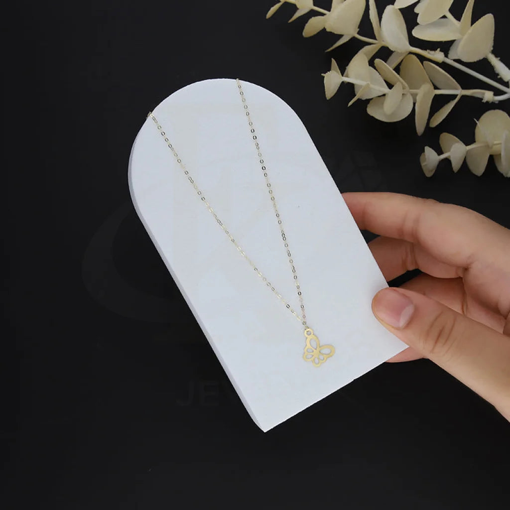 Ladies Office Necklaces -zodiac necklaces for women -Gold Butterfly Shaped Necklace 18KT - FKJNKL18KM5285