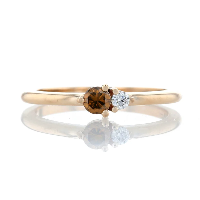 statement women's rings -Dainty Orange Diamond Cluster Ring