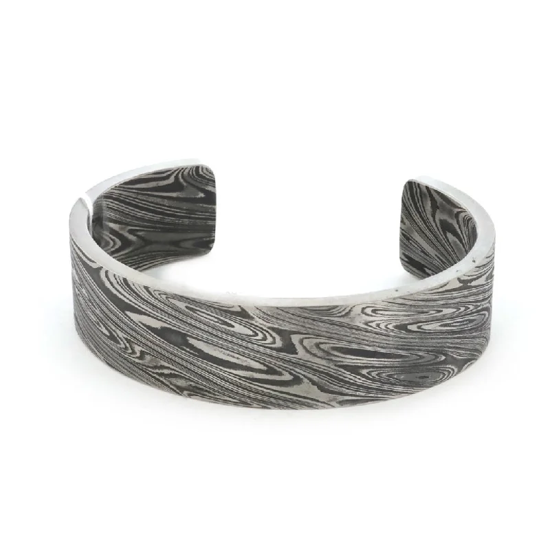 Ladies Bracelets Tassel Detail-Damascus Steel Cuff Bracelet