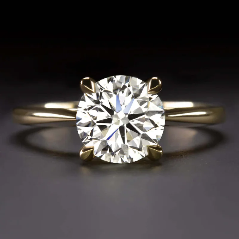 Cubic Zirconia Engagement Rings -1.70ct GIA CERTIFIED 3X EXCELLENT CUT DIAMOND ENGAGEMENT RING 18k GOLD SOLITAIRE