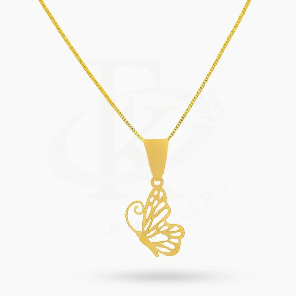 Ladies Fine Necklaces -zodiac necklaces for women -Gold Necklace (Chain with Butterfly Pendant) 18KT - FKJNKL18K2016