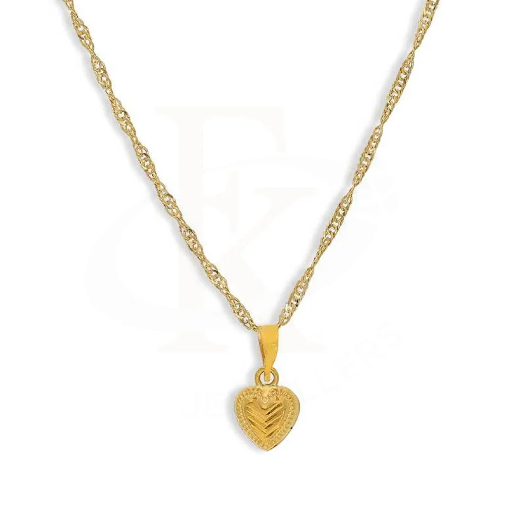 Ladies Butterfly Necklaces -eco-friendly necklaces -Gold Necklace (Chain With Heart Pendant) 18KT - FKJNKL18K3118